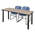 thumbnail image 2 of Regency Kee 72" x 24" Training Table, Beige/Black and 2 Zeng Stack Chairs, Multiple Colors, 2 of 2