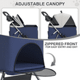 thumbnail image 6 of MoNiBloom 4 Wheel Foldable Dog Pet Stroller with Cup Holder, Navy Blue, 6 of 14