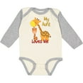thumbnail image 3 of Inktastic My Aunt Loves Me Giraffe Boys or Girls Long Sleeve Baby Bodysuit, 3 of 5