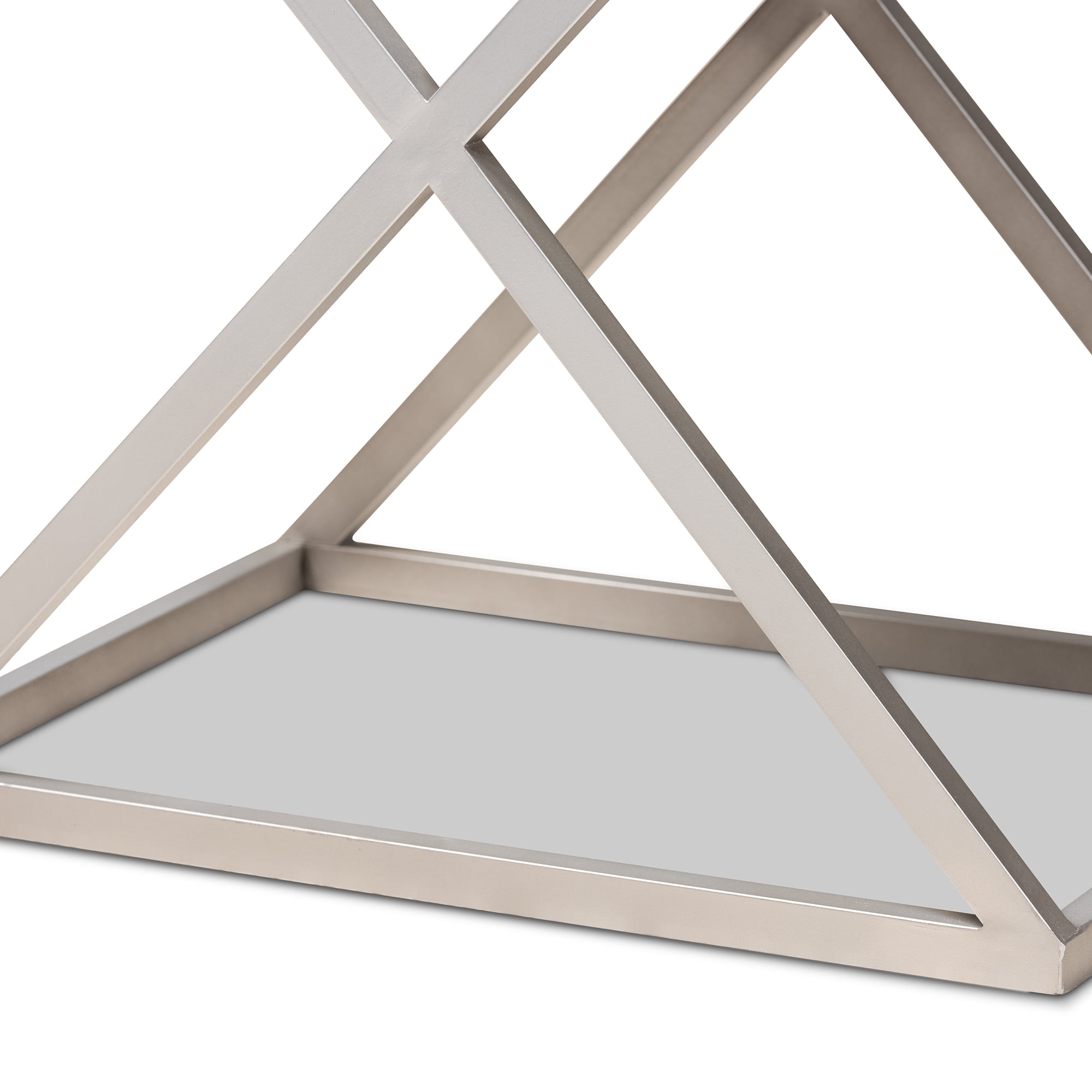 Baxton Studio William Modern French Industrial Silver Metal 1-Drawer End Table
