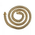 thumbnail image 2 of 6mm-18mm Men's Miami Cuban Link Chain Necklace 18K Gold Plated Stainless Steel, 2 of 6