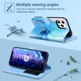 thumbnail image 3 of ULAK Wallet Case for iPhone 12 Pro Max, Leather Flip Folio Kickstand Phone Case with Card Holder for Apple iPhone 12 Pro Max 6.7" for Women Girls, Blue Marble, 3 of 8