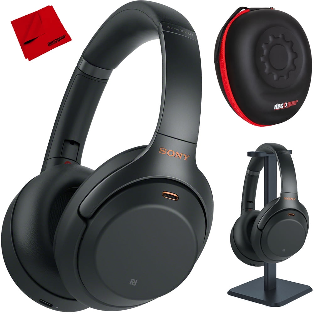 Sony WH1000XM3/B Premium Noise Cancelling Wireless Bluetooth Headphones  with Built In Microphone Black Bundle with Deco Gear Premium Hard Case +  Pro Audio Headphone Stand + Microfiber Cleaning Cloth - Walmart.com