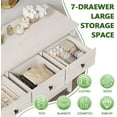 thumbnail image 5 of LAZZO 7-Drawer Dresser, Farmhouse Wooden Chest of Drawers for Bedroom Living Room and Hallway, White, 5 of 8