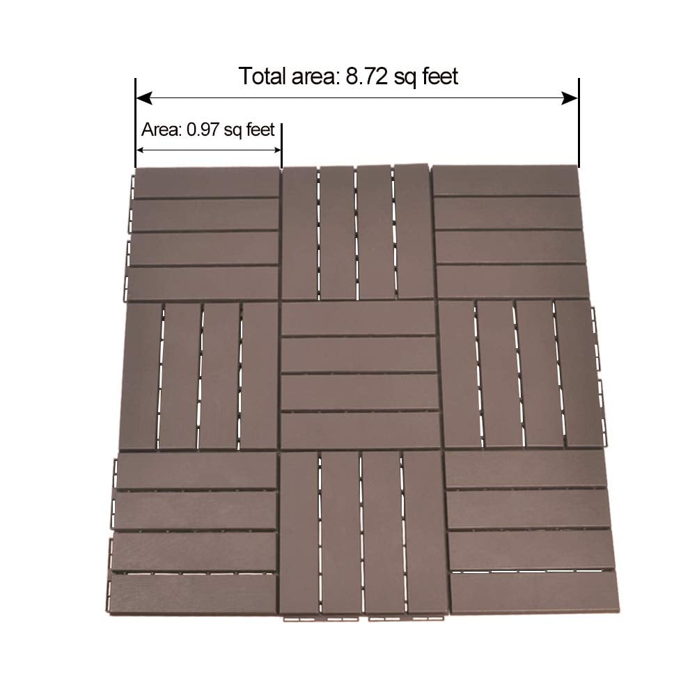 Buy Domi Outdoor Living Patio Deck Tiles, 12 x 12 inches Composite