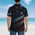 thumbnail image 4 of Honeii American Flag Waving Print Print Men’s Hawaiian Shirt,Classic Button-Down Short Sleeve Shirt, for Beach, Vacation, and Outdoor Activities,X-Large, 4 of 7