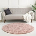 thumbnail image 4 of Unique Loom Trellis Shag Collection Area Rug - Ruby (5' 3" Round Light Pink/Ivory), 4 of 12