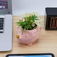 thumbnail image 4 of SIABC-Hedgehog Ceramic Planter, Cute Hedgehog Succulent Flower Pot, Hedgehog Cachepot for Home Office (Pink), 4 of 4