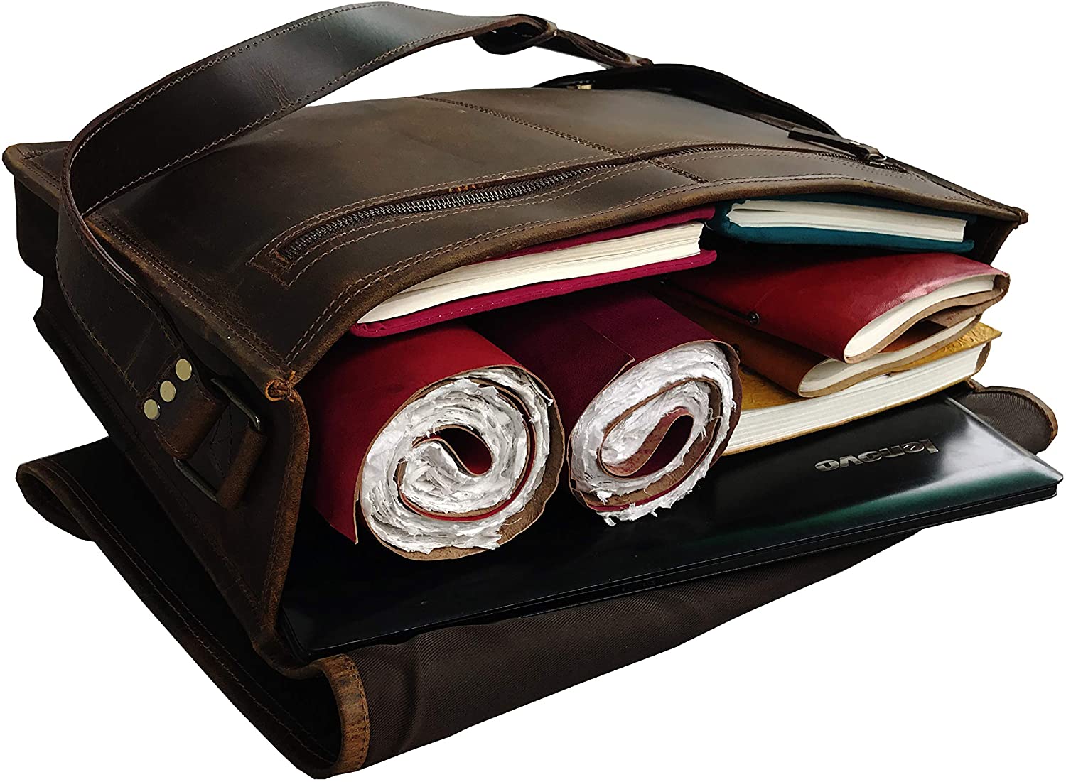 buffalo leather laptop bag