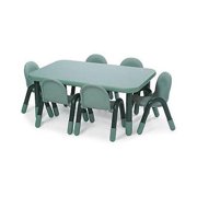 Angle View: Angeles AB747RGN20 72 x 30 in. Baseline Rectangle Table with 20 in. Legs, Teal Green