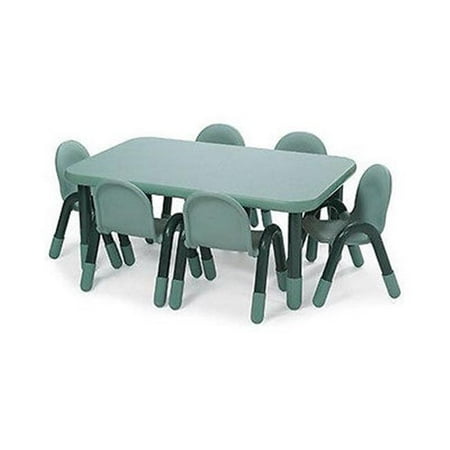 Angeles AB747RGN20 72 x 30 in. Baseline Rectangle Table with 20 in. Legs, Teal Green