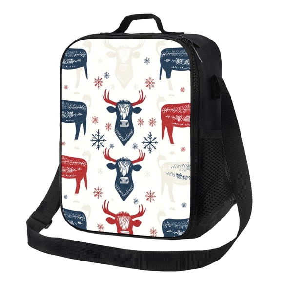 Highland Cow Lunch Bag Reusable Lunch Box Insulated Tote Bag with Adjustable Shoulder Strap