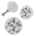 thumbnail image 2 of 4 Pcs Funny Grey Cats Knobs for Kitchen Cabinet Cupboard Dresser Bookcase Drawer Pulls Handles Round Home Decor, 2 of 5