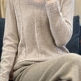 thumbnail image 4 of Molidfa Regular womens ribbed long sleeve Pull-On Relaxed Fit V-Neck Knit Tops Cozy Autumn Outfits Solid M, 4 of 5