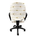 thumbnail image 3 of Geometric Office Chair Slipcover, Hand Drawn Tribal Style Ornamental Abstract Shapes in Repeated Pattern, Stretch Decorative Fabric Cover, Standard Size, Ivory and Pale Coffee, by Ambesonne, 3 of 5
