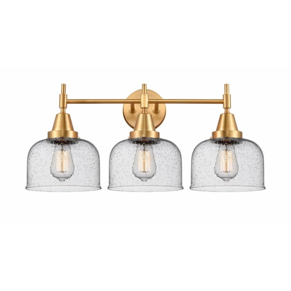 447-3W-SG-G74 Innovations Lighting Caden - 3 Light Bath Vanity-11 Inches Tall and 26 Inches Wide-Satin Gold Finish-Seedy Glass Color