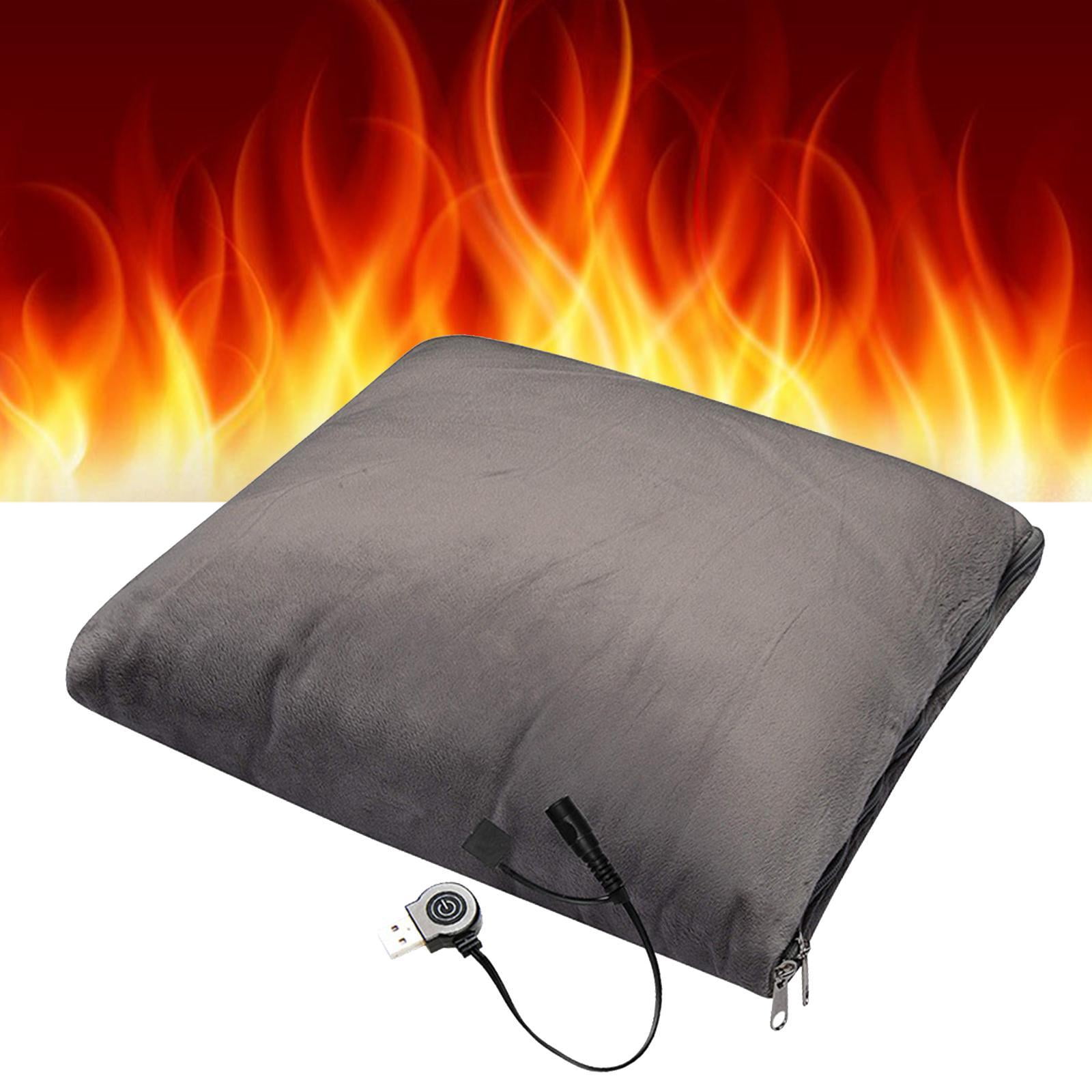 TISHITA Heated Pillow Blanket Electric Heating Pad Folding Soft Heated Cushion Portable Heating Pillow for Indoor Home Birthday Gifts grey