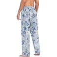 thumbnail image 6 of Blue Floral Little Flowers Ghost Pajama Pants, Men's Lounge Pants Light with Drawstring and Pockets, Christmas New Year Birthday Father's Day Gifts, X-Large, 6 of 7