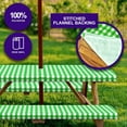 thumbnail image 5 of Sorfey Rectangle Fitted Picnic Table Cover Tablecloth with Umbrella Hole, 3-Pc. Set Green 30"x72", 5 of 6