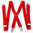 thumbnail image 1 of Minnieouse Suspender Pantalones Correa con 4 Pinzas Fotografía Adultos Elástico Crossover Pantalones Brace Cinturón Clip Banquete Boda Negocios Accesorios de disfraces Rojo, 1 of 6