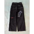 thumbnail image 3 of Ropa de calle JNCO jeans Y2K hip hop patrón de dibujos animados pantalones negros sueltos hombres y mujeres pantalones de pierna ancha, 3 of 5