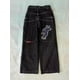 thumbnail image 3 of Ropa de calle JNCO jeans Y2K hip hop patrón de dibujos animados pantalones negros sueltos hombres y mujeres pantalones de pierna ancha, 3 of 5