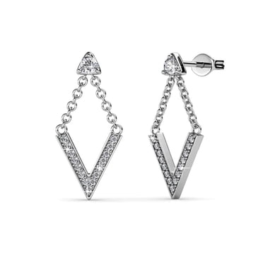 2 Carat Rectangle Moissanite 4-Prong Stud Earrings main image 1