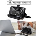 thumbnail image 7 of Furiet Argyle Wallet Case for Google Pixel 9/9 Pro 5G with Wrist/Shoulder Strap Card Slots Zipper Purse Luxury PU Leather Card Holder Stand Checkered Cell Phone Cover for Pixel9 9Pro Nine Black, 7 of 7