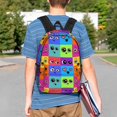 thumbnail image 4 of Lukts Doodle Faces Emotions Pattern 15 Inch Student Backpack, Waterproof Laptop Backpack with Adjustable Shoulder Straps, Lightweight Travel, Campus Backpack, Unisex, 4 of 6