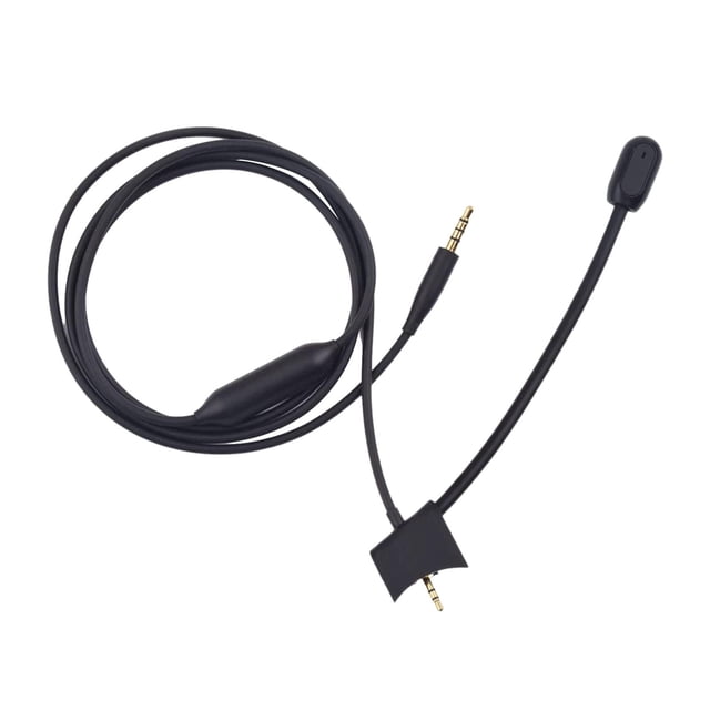 Cable de micrófono Boom con botón de silencio Micrófono para juegos Micrófono desmontable Cable de reemplazo Cancelación de ruido para auriculares