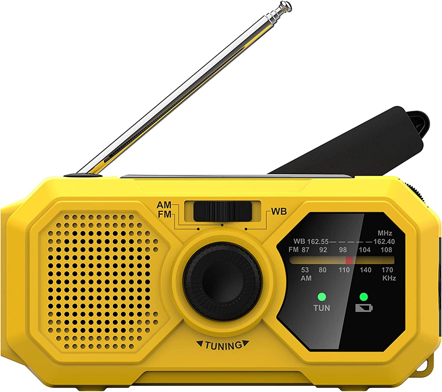 Kaito V5 AM/FM/NOAA Battery LED Flashlight Portable Weather Radio, Yellow