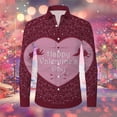 thumbnail image 2 of IWRICH Men's Long Sleeve Shirt Regular Fit Casual Button down Shirts Valentines Day T Shirts 25-Pink XL, 2 of 3