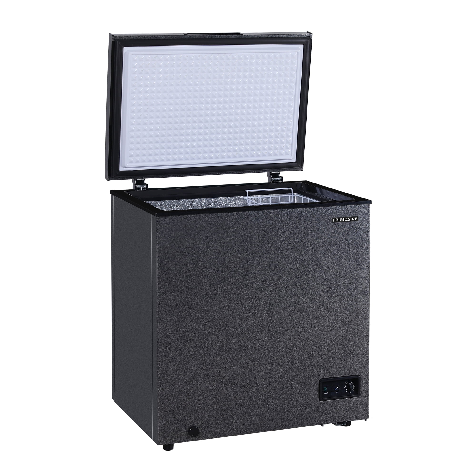Frigidaire 5.0 Cu. ft. Garage-Ready Chest Freezer, Compact Deep Freezer for Kitchen, Apartment, Small Freezer for Bulk Storage, Black Granite