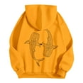 thumbnail image 6 of Fiaer Women Hoodies Long Sleeve Loose Fit Hooded Sweatsirts Drawstring Ocean Theme Graphic Pocket Tops Yellow XL, 6 of 6