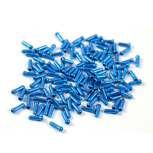 Wosthever 50 piezas de alambre de freno de bicicleta de montaña, tapas traseras de aleación de aluminio, Protector de Cable de cambio de Ciclismo Azul
