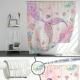 thumbnail image 2 of Pink Mermaid Shower Curtain Watercolor Mermaid Tail Shower Curtain for Girls Kids Bathroom Under The Sea Ocean Theme Shower Curtain Set with 12 Hooks, 72x72 Inches, 2 of 4