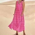 thumbnail image 5 of SXcggal Ladies Summer Pocket Sleeveless Round Neck Swing Fashion Floral Dress Casual Fashionable Comfortable Women's Dress, 5 of 8