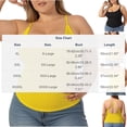 thumbnail image 3 of LNWUY (XL-5XL) Plus Size Women's Cami Tank Tops Cross Back Halter Sleeveless Summer Versatile Going Out Casual T-Shirts Yellow XXL, 3 of 7