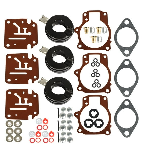 ALL-CARB 3pcs Carburetor Rebuild Kit with Float fits for Johnson Evinrude 396701 18 20 25 28 30 35 40 45 48 50 55 60 65 70 75 HP