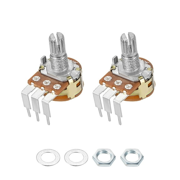 Uxcell WH148 B50K Ohm Variable Resistors Single Rotary Carbon Film Potentiometer 2pack