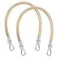thumbnail image 1 of Uxcell 2 Pcs Correa trenzada para bolso, 55cm 21.7" Correa de cuero PU para reemplazo de mango de bolso para fabricación de bolso de bricolaje, Dorado Claro (Hebilla Blanco Plateado), 1 of 7