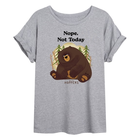 Hoppers - Nope Not Today Ellen - Juniors Oversized Graphic T-Shirt