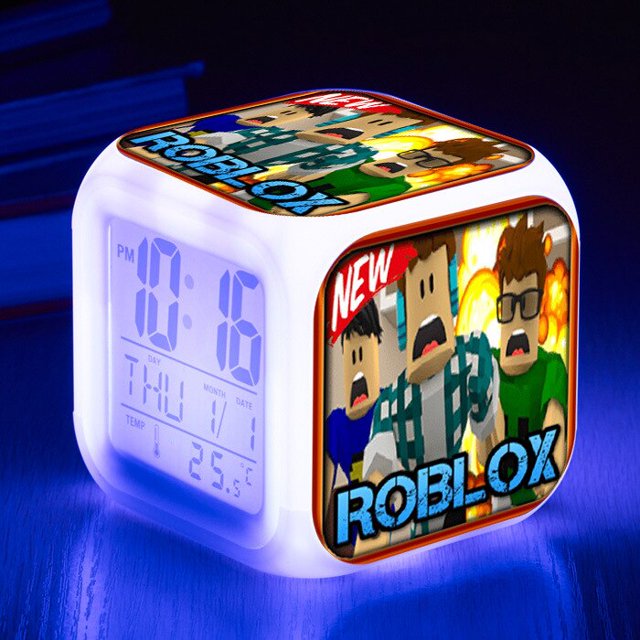 Roblox-reloj despertador Digital colorido con pantalla grande, reloj cuadrado, creativo, multifuncional, electrónico, regalo de cumpleaños