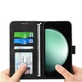 thumbnail image 4 of Wallet Case for Google Pixel 10A Flip Phone Case with Card Slots, Cash Pocket, Kickstand, Magnetic Closure & Wrist Strap, TPU Soft Shell Cover Black, 4 of 6