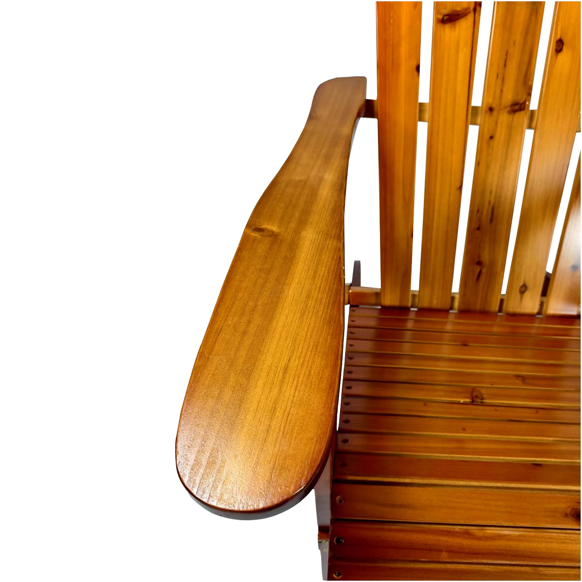 JERFIT Solid Wood Adirondack Chair, Foldable Outdoor Patio Chair for Garden Poolside, Comfortable Oak Hardwood Lounge Chair with Wide Armrests