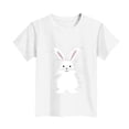 thumbnail image 4 of SERTG Girls Easter Bunny Print Short Sleeve T Shirt Soft Breathable Crew Neck Tee Casual Regular Fit Lightweight Comfortable Fashion Top Cute Easter Holiday T Shirt(White,10-11Years), 4 of 5