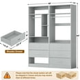 thumbnail image 2 of Homieasy 48" Walk-in Closet System - Heavy Duty Closet Organizer with 5 Wood Drawers, 2 Hanging Rods & 7 Shelves (48"L x 15"W x 80"H) for Bedroom, Entryway, Modern,Gray, 2 of 7