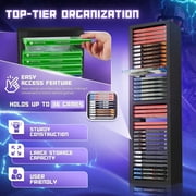 Video Game Storage Tower for PS5/ PS4/ PS3/ Xbox Series S & X/Xbox one Game, Universal Game Holder Rack, Vertical Blu Ray Case Organizer Stand, Stores 36 Games Disk or Blu-Ray Disks, Black