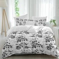 thumbnail image 2 of Black Gray Fruit Bedding 3 Piece Duvet Cover Set Full Size, Vintage Plant Nature Botanical Flower Soft Microfiber Comforter Cover with Zipper Closure & Pillowcases, FadeResistant Quilt Cover, 2 of 9