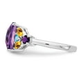 thumbnail image 4 of Sterling Silver Rhodium-plated Amethyst, Blue Topaz & Citrine Ring, 4 of 6